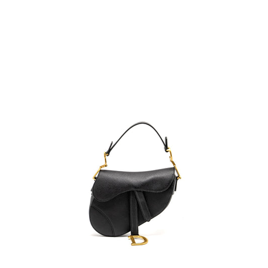 Dior Mini Saddle Purse Calfskin Black