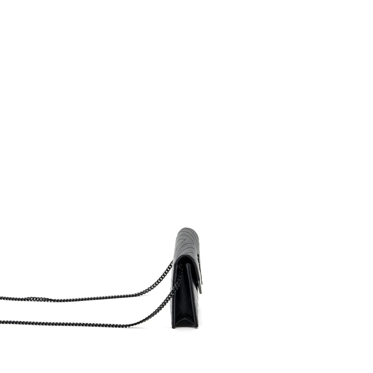 Saint Laurent/ Envelope Chain Wallet Calfskin Black / Black Hardware