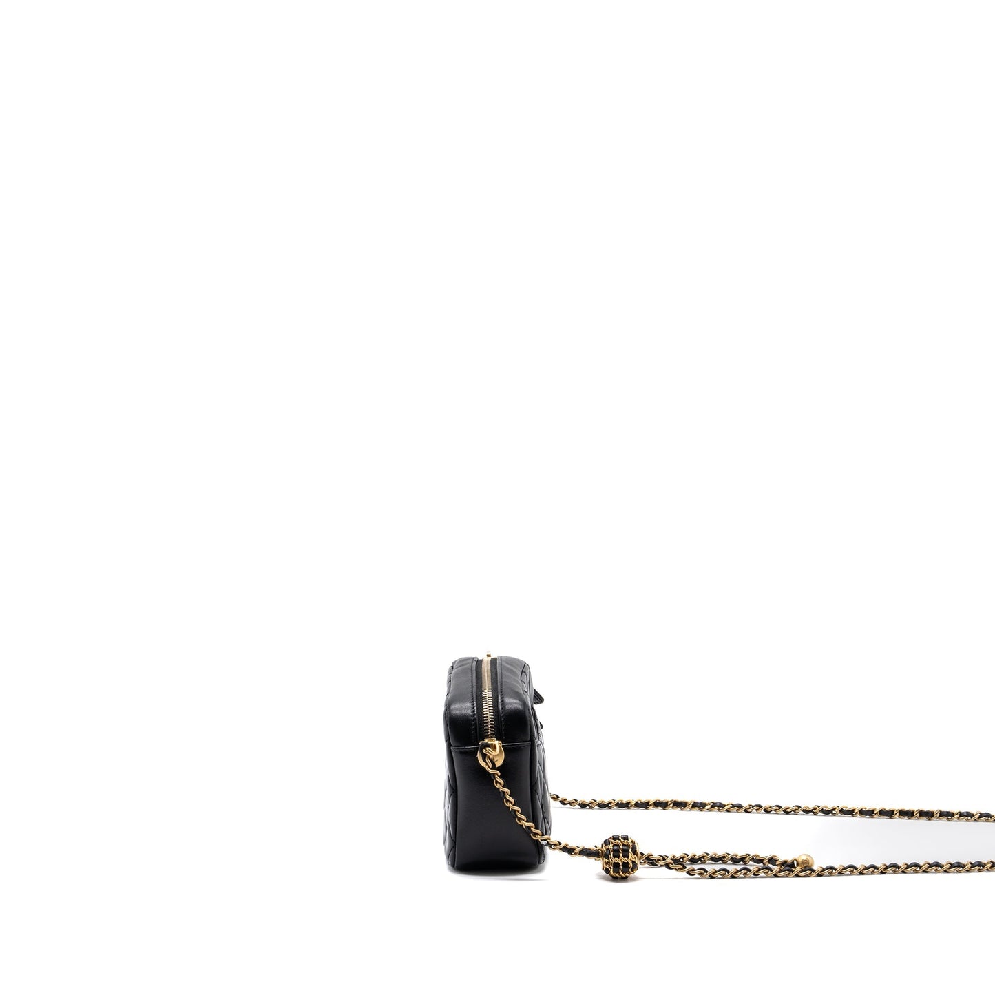 Chanel pearl crush camera bag lambskin black  (microchip)