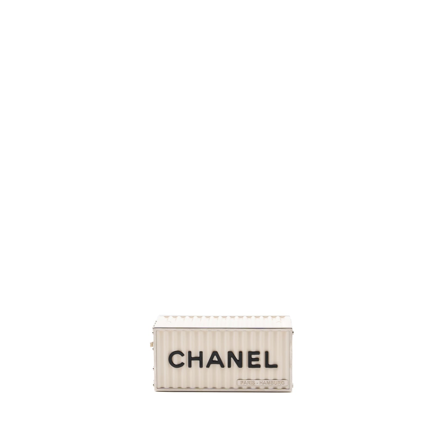 Chanel Paris-Hamburg runway container clutch bag white / black / red