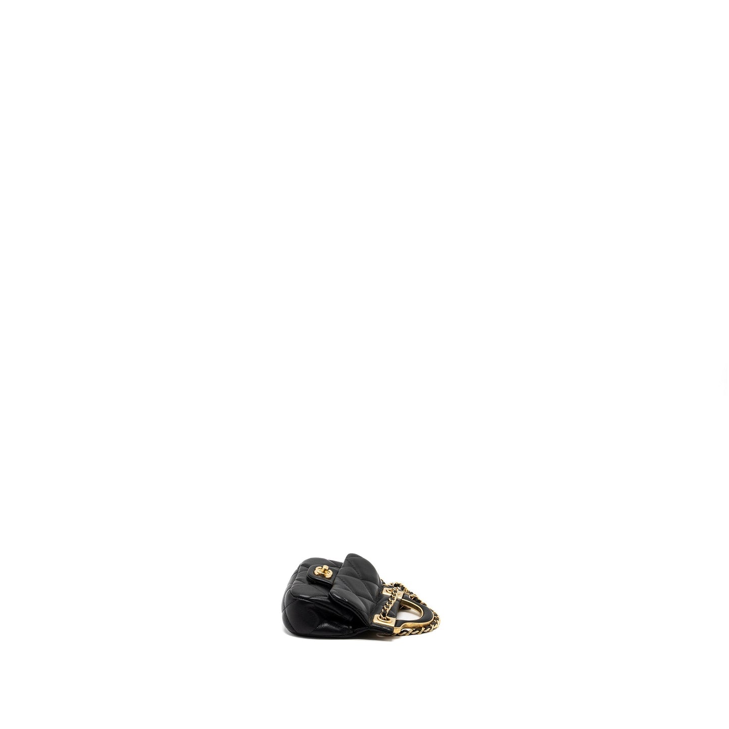 Chanel 21K Mini Flap Bag Calfskin Black Brushed