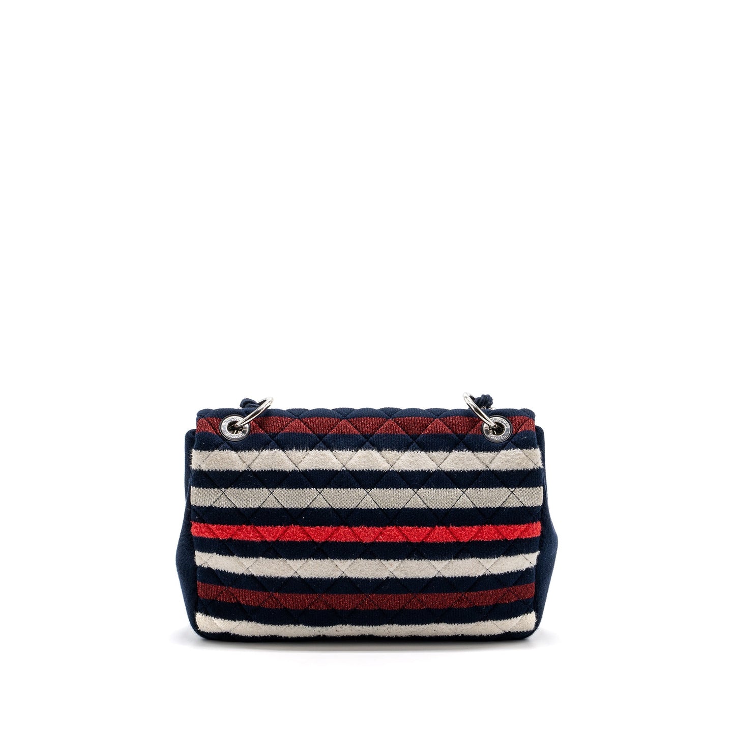Chanel quilted flap bag fabric multicolour blue / red / white