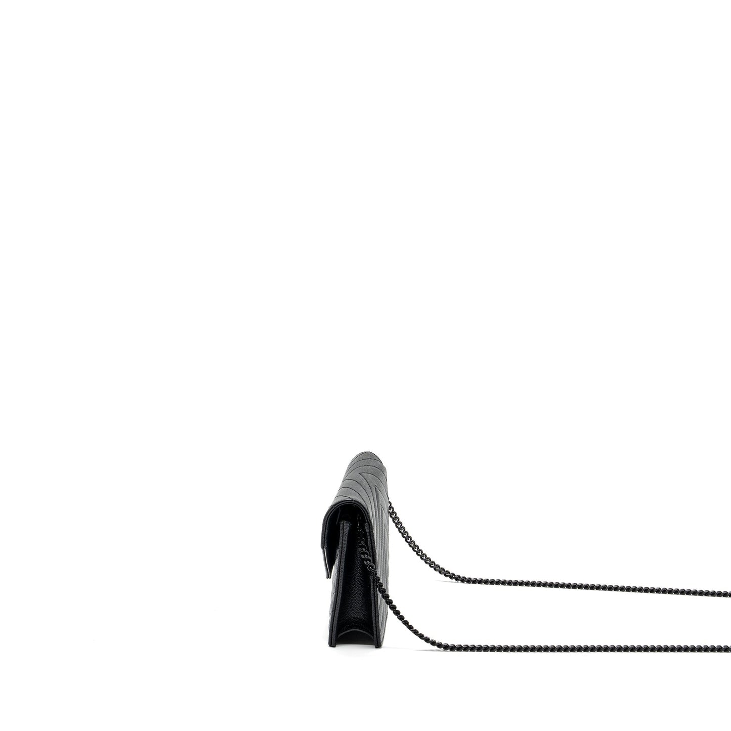 Saint Laurent/ Envelope Chain Wallet Calfskin Black / Black Hardware