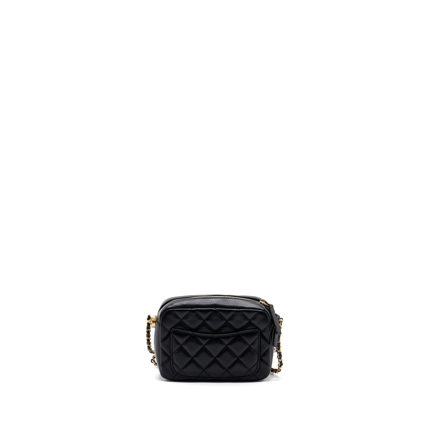 Chanel pearl crush camera bag lambskin black  (microchip)