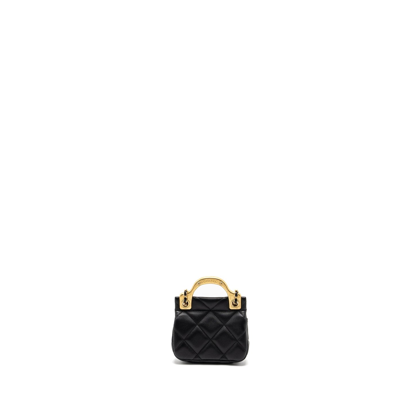 Chanel 21K Mini Flap Bag Calfskin Black Brushed