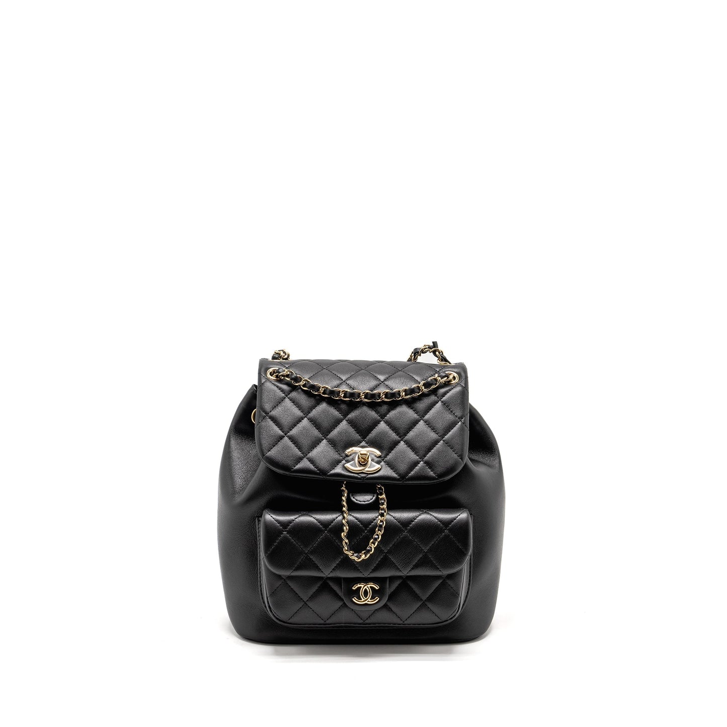 Chanel 23c Large Duma Backpack Calfskin Black L (microchip)