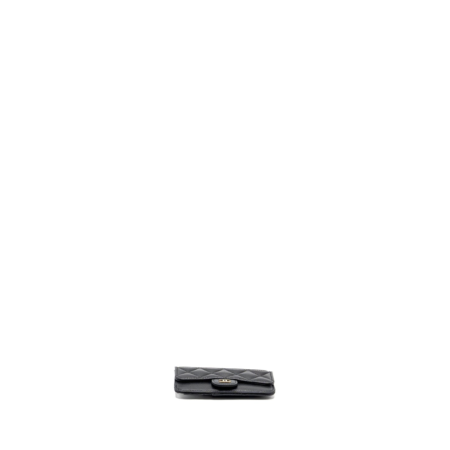 Chanel Flap with Zip Card Holder Caviar Black L (Microchip)