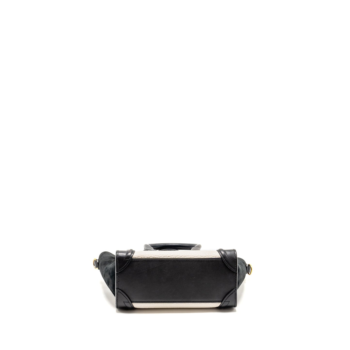 Celine Nano Luggage Purse calfskin black / white