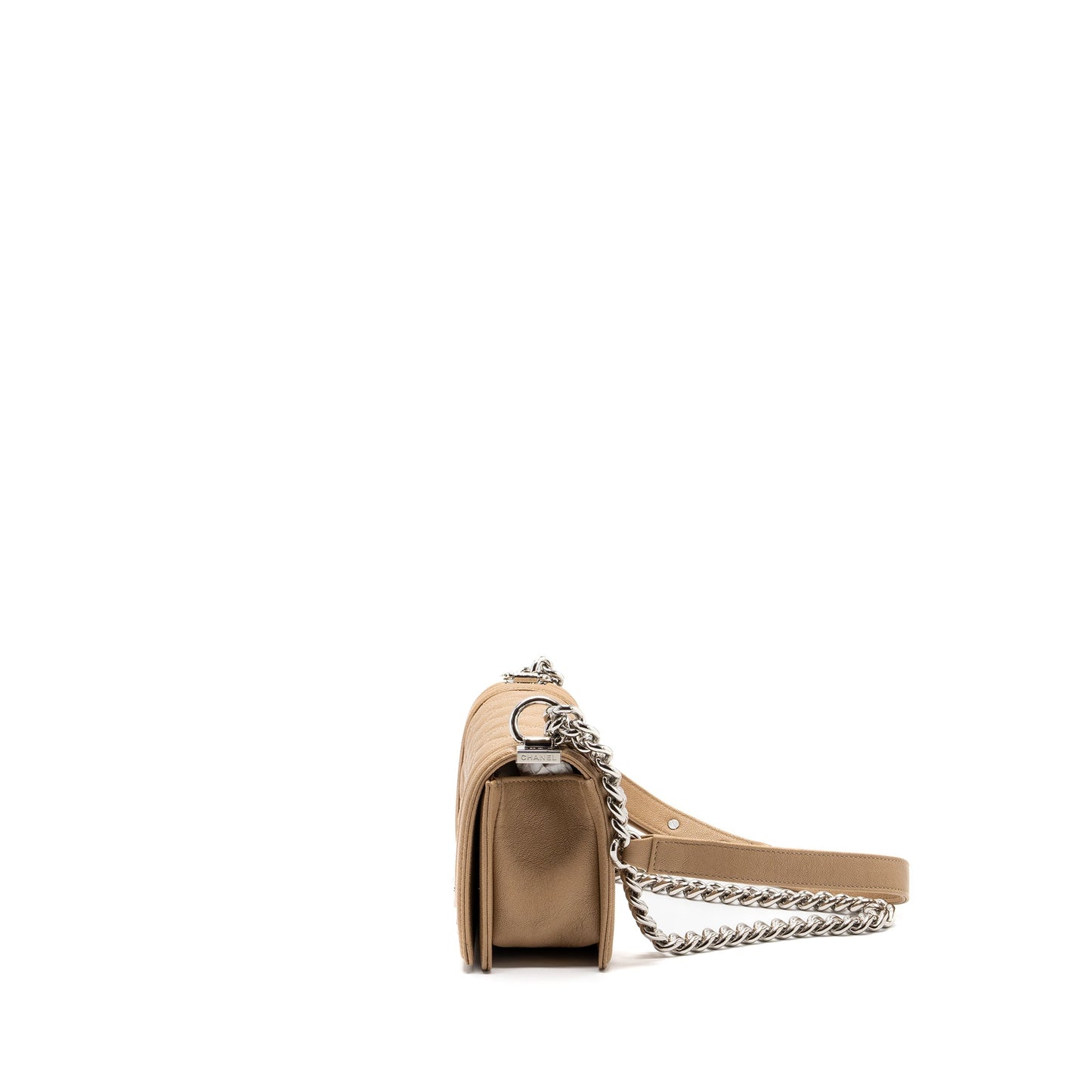 Chanel Small Boy Bag Caviar Light Beige