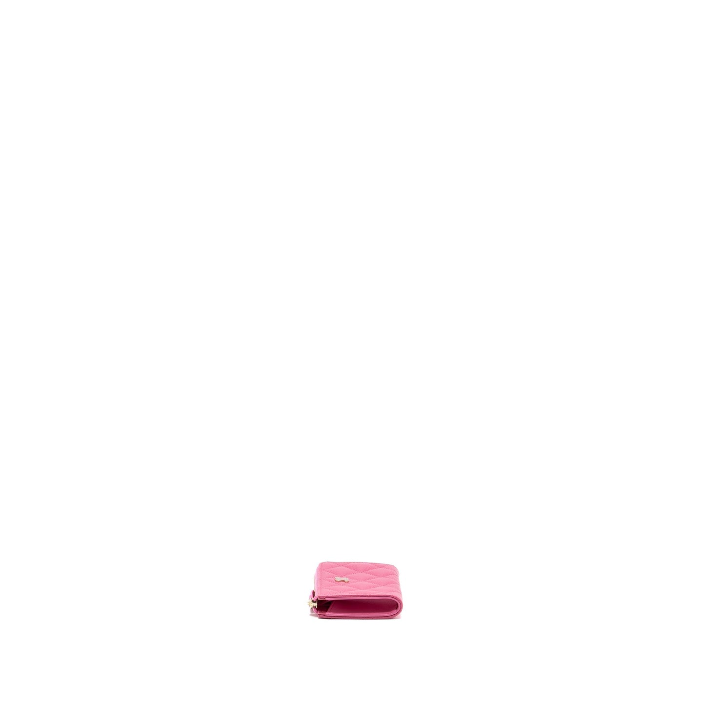 Chanel zippy key ring pouch caviar pink L
