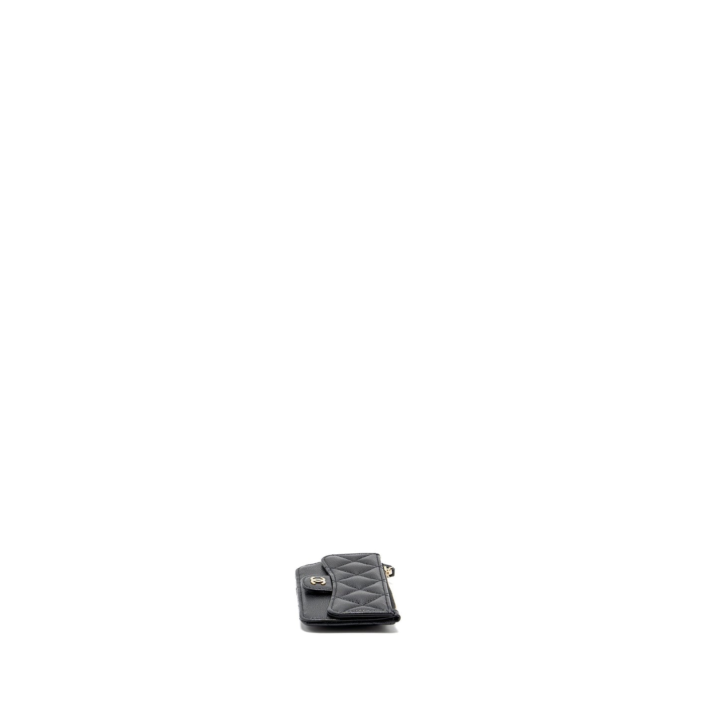 Chanel Flap with Zip Card Holder Caviar Black L (Microchip)