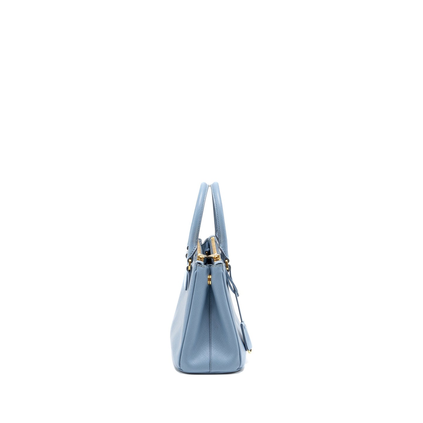 Prada Small Saffiano Tote Purse Calfskin Light Blue