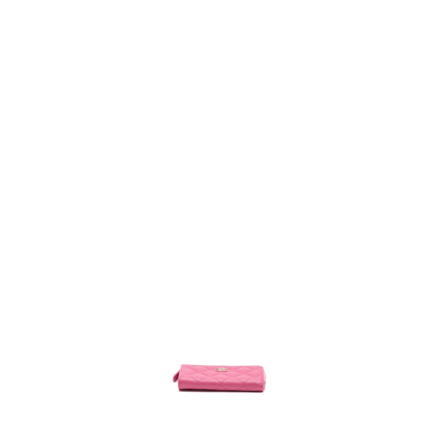 Chanel zippy key ring pouch caviar pink L
