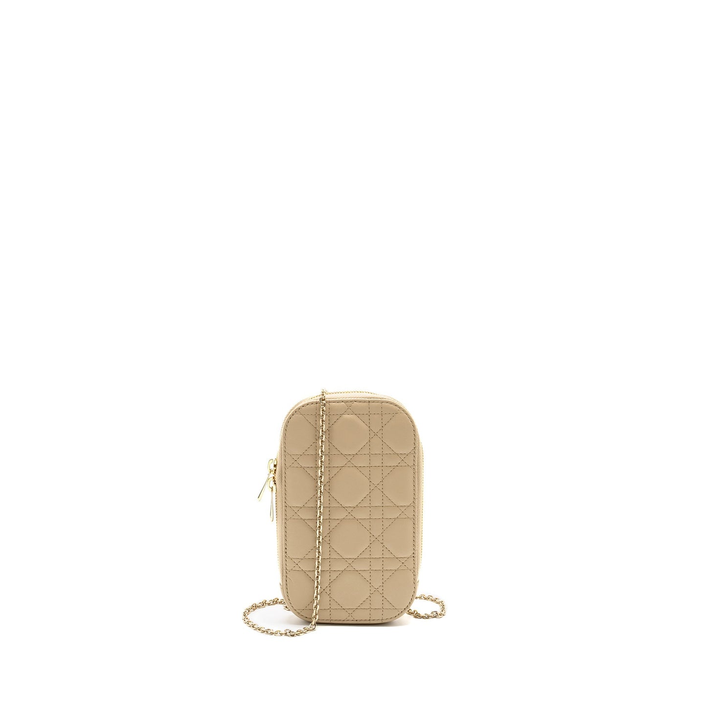 Lady Dior Call'in Dior Phone Holder Cannage Lambskin Beige