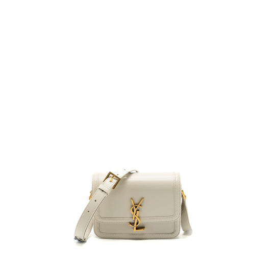 Saint Laurent Small Solferino Satchel Crossbody Purse White