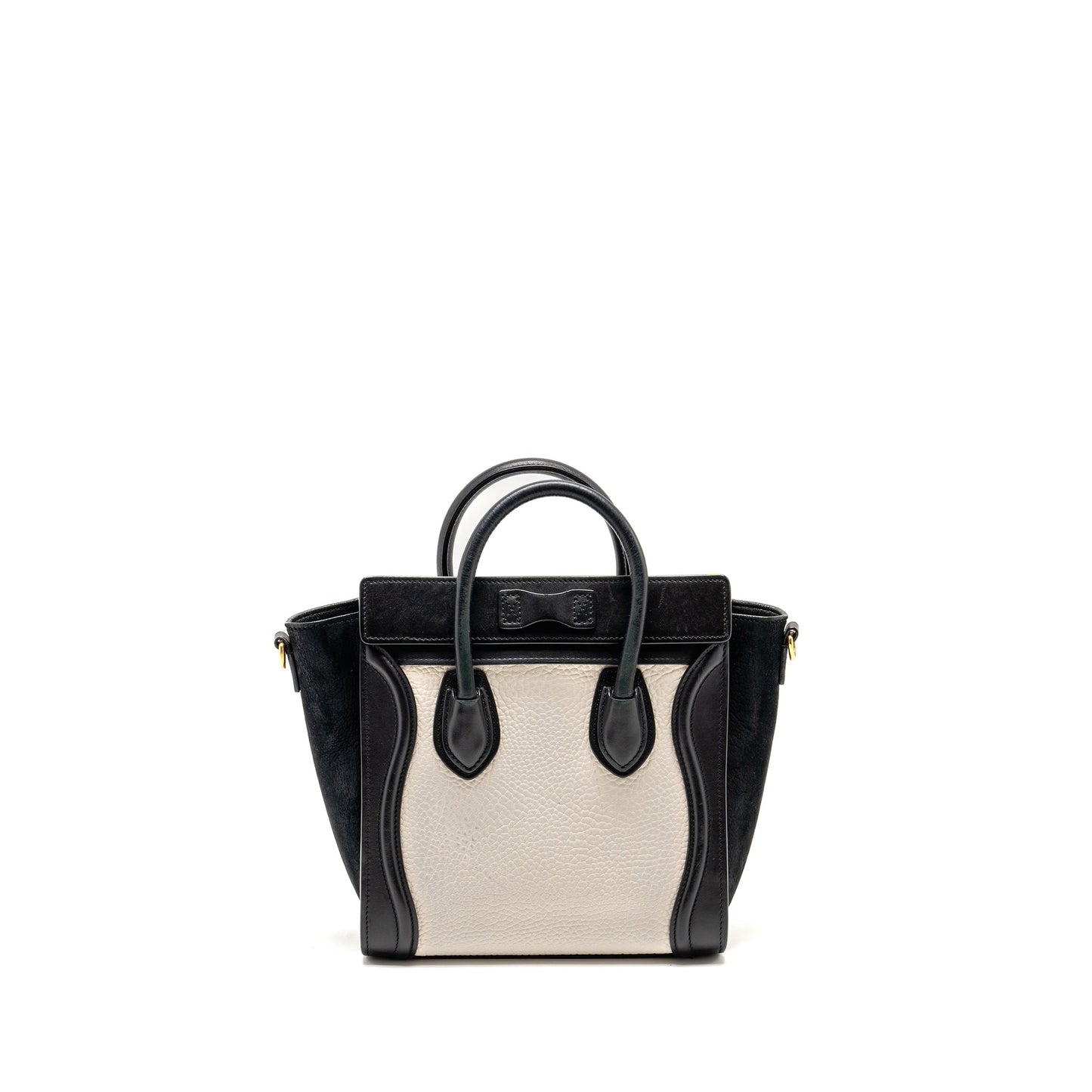 Celine Nano Luggage Purse calfskin black / white