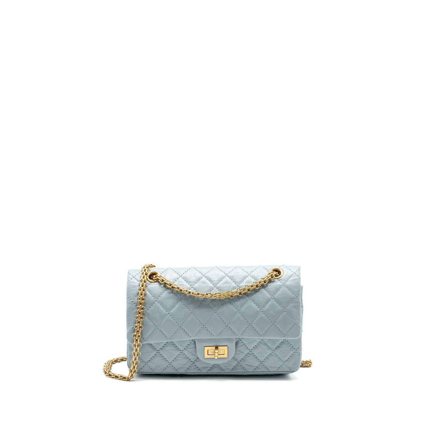 Chanel Small 2.55 226 reissue double flap bag calfskin light blue  (microchip)