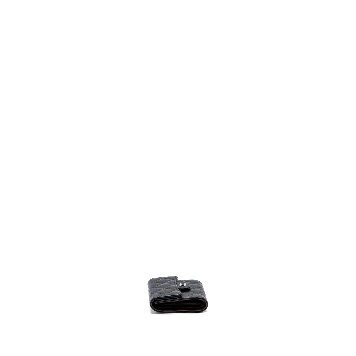 Chanel classic compact wallet caviar black