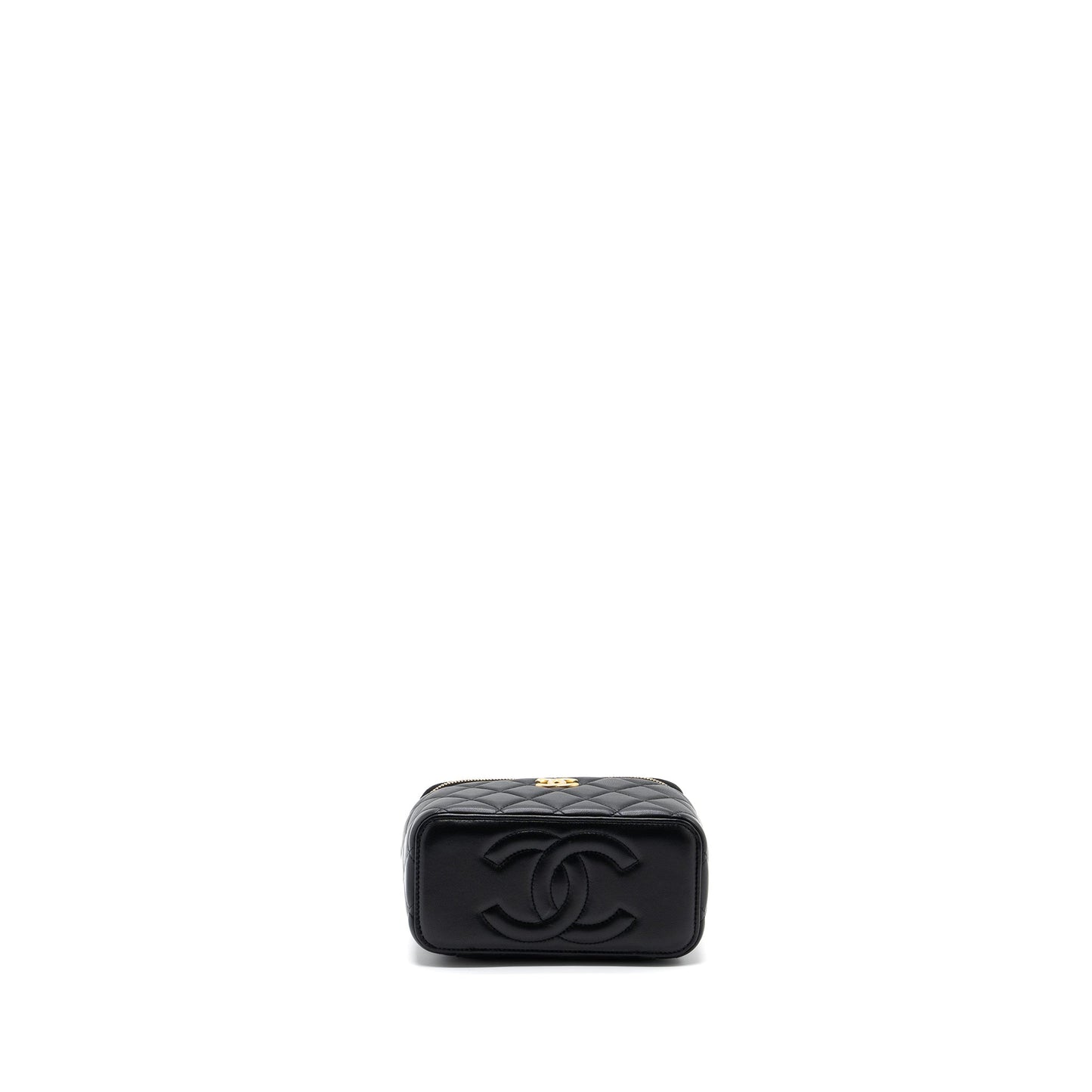 Chanel Top Handle Long Vanity Lambskin Black  (microchip)