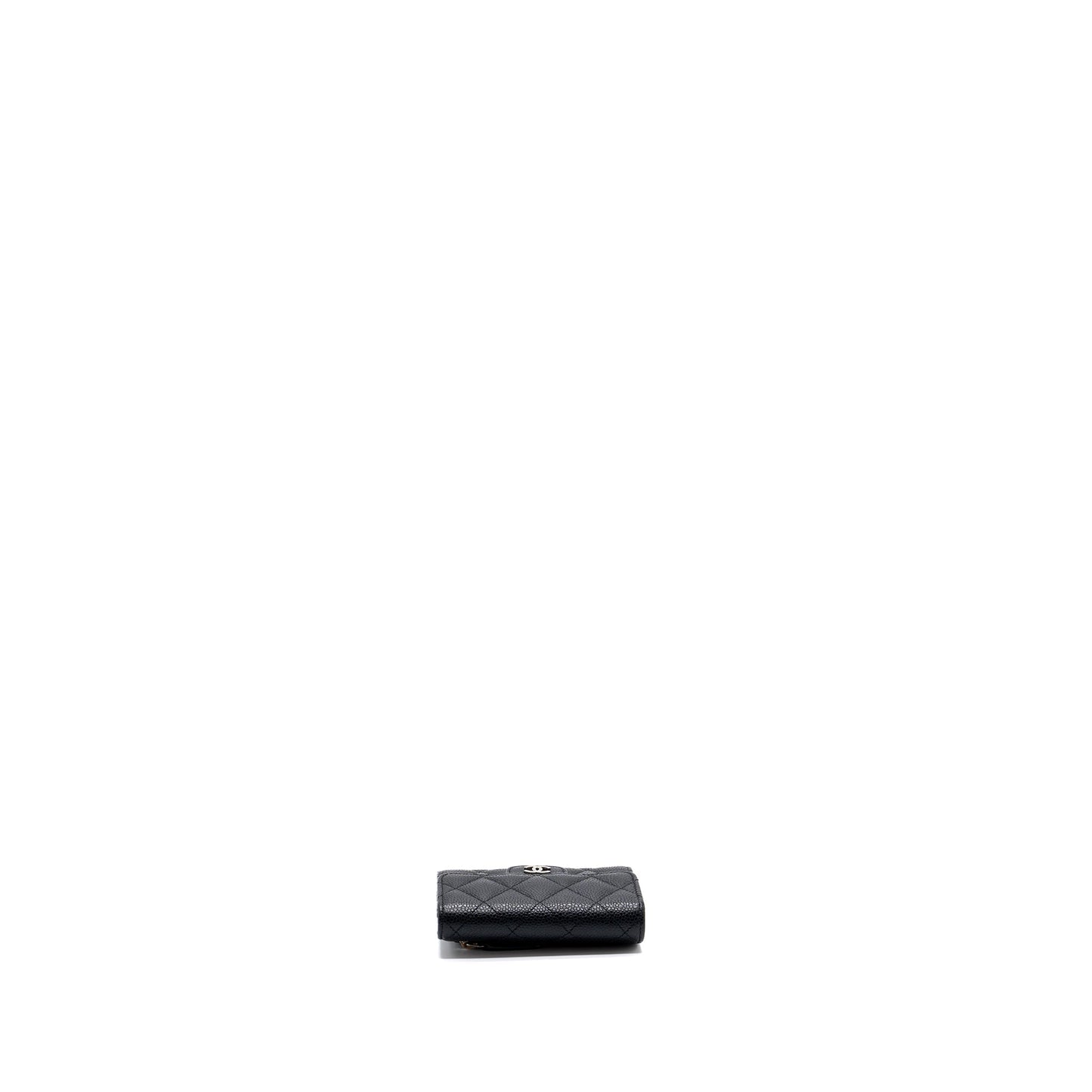Chanel classic compact wallet caviar black