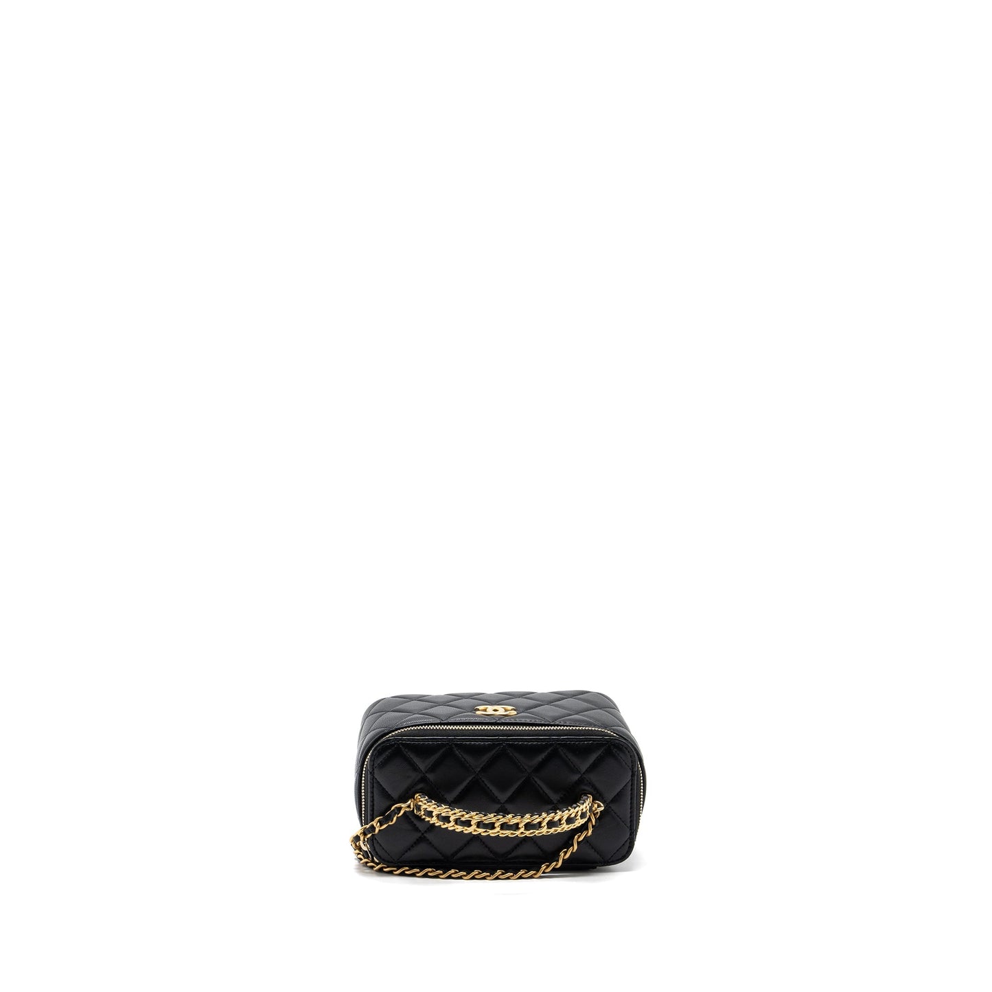 Chanel Top Handle Long Vanity Lambskin Black  (microchip)