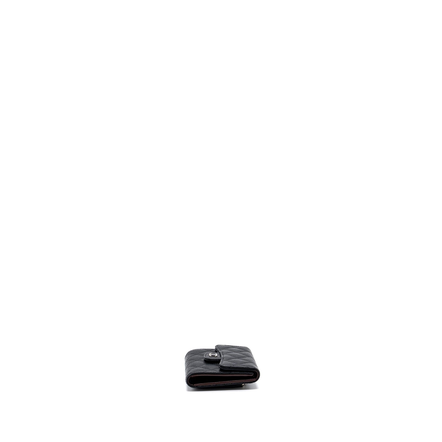 Chanel classic compact wallet caviar black