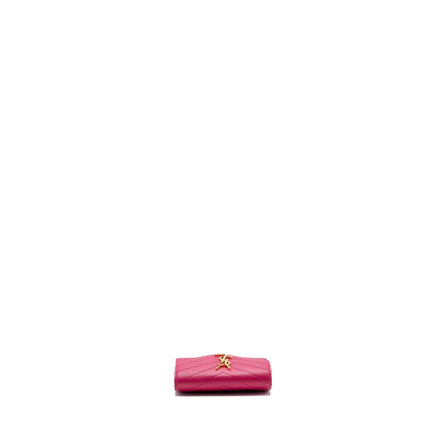 Saint laurent compact tri-fold wallet calfskin pink