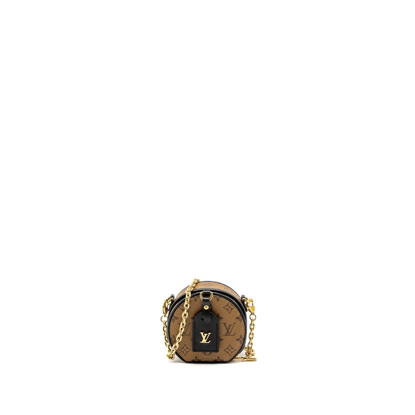 Louis Vuitton Boite Chapeau Necklace/Mini Chain Bag Monogram Reverse Canvas GHW