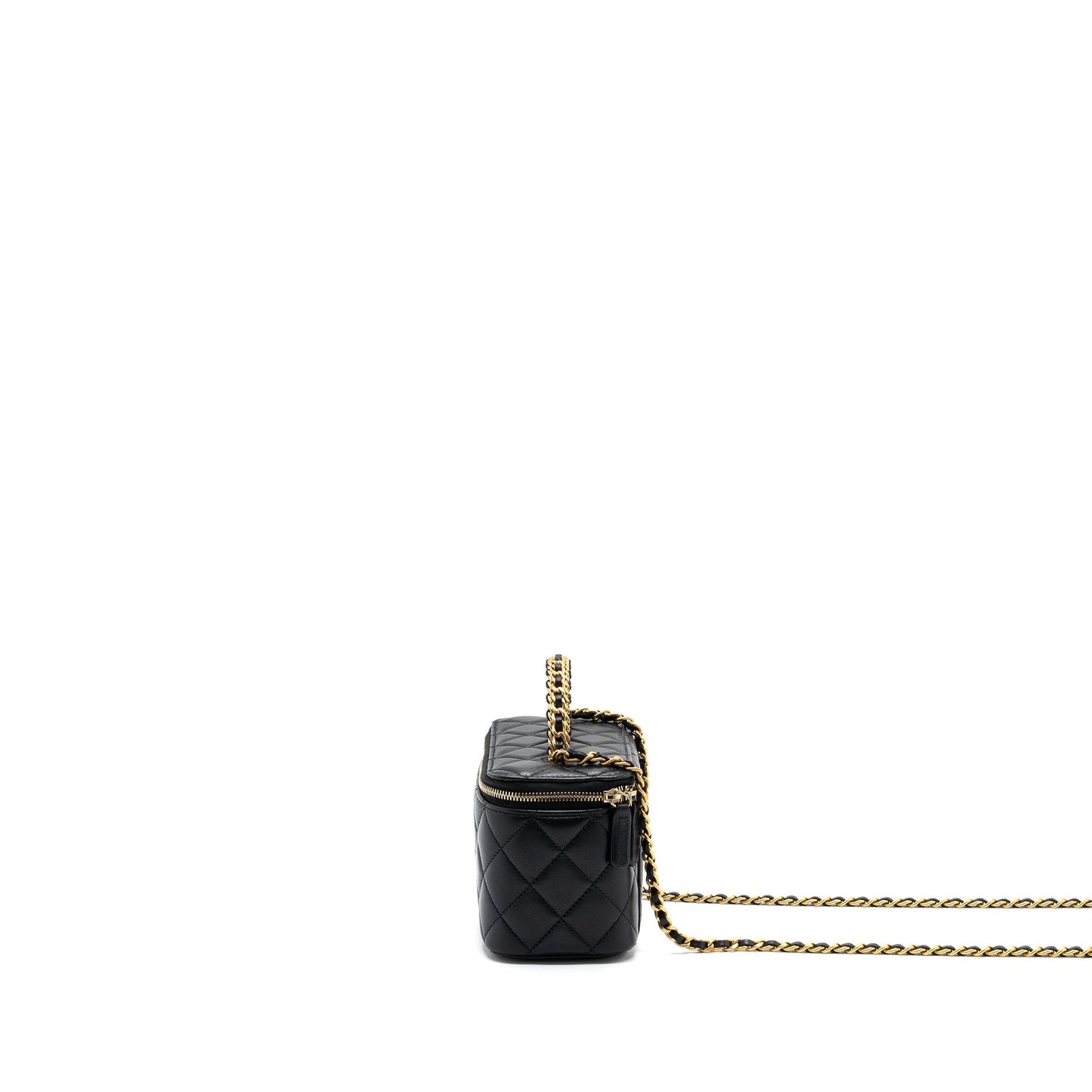 Chanel Top Handle Long Vanity Lambskin Black  (microchip)