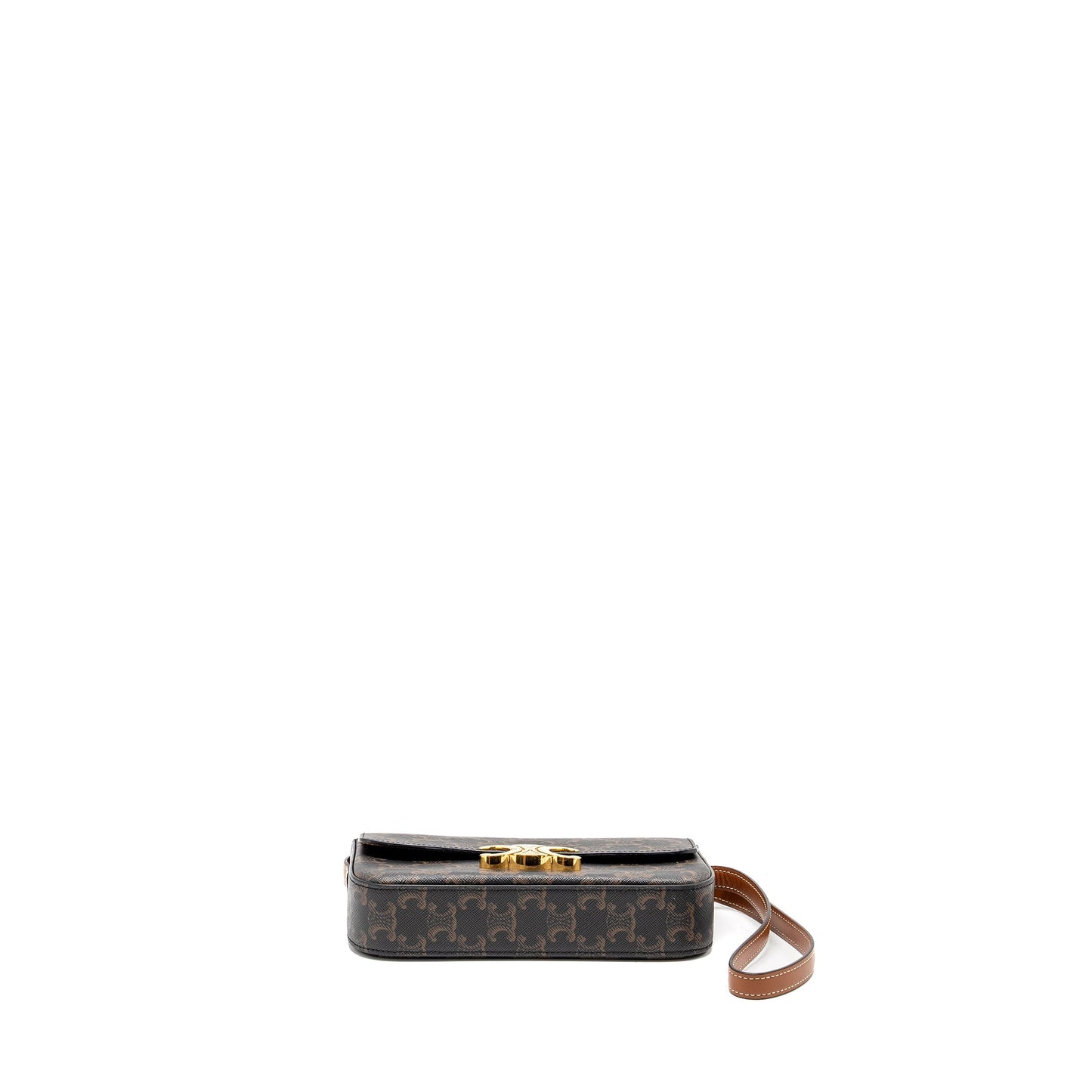 Celine Triomphe Mini Purse Calfskin Tan