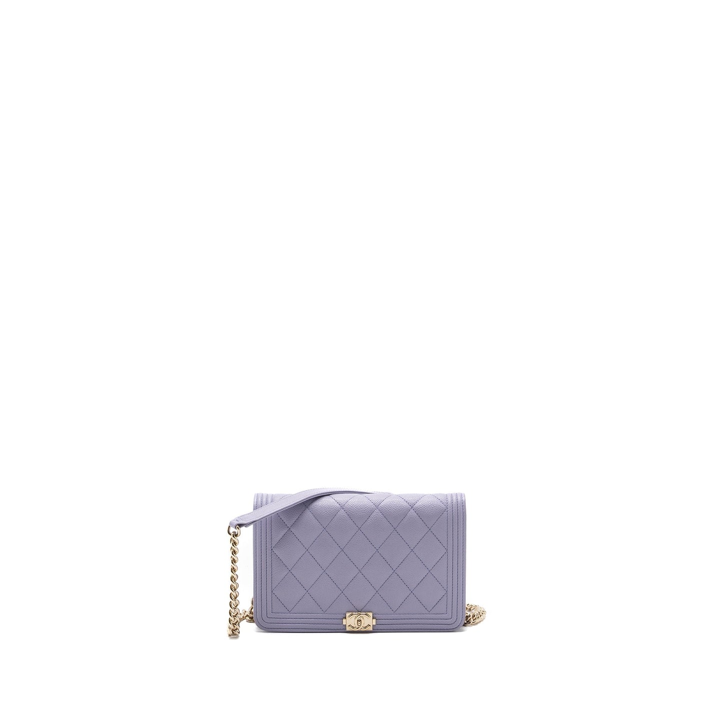 Chanel boy wallet on chain caviar lialic / light purple L (microchip)
