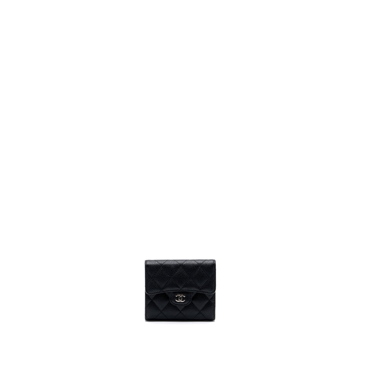 Chanel classic compact wallet caviar black
