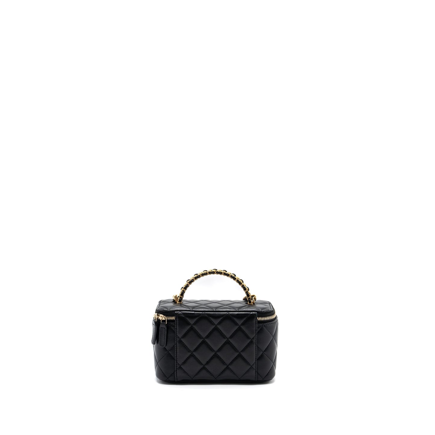 Chanel Top Handle Long Vanity Lambskin Black  (microchip)
