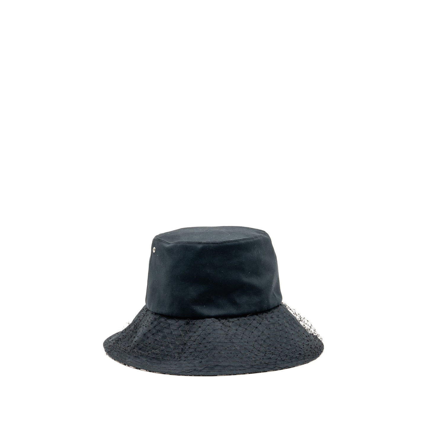 Dior Size 58 Teddy-D Brim Bucket Hat with Veil Black