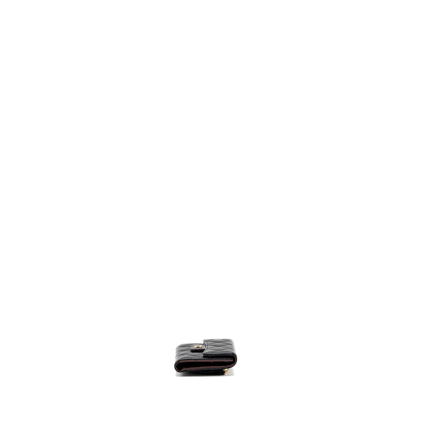 Chanel classic compact wallet caviar black