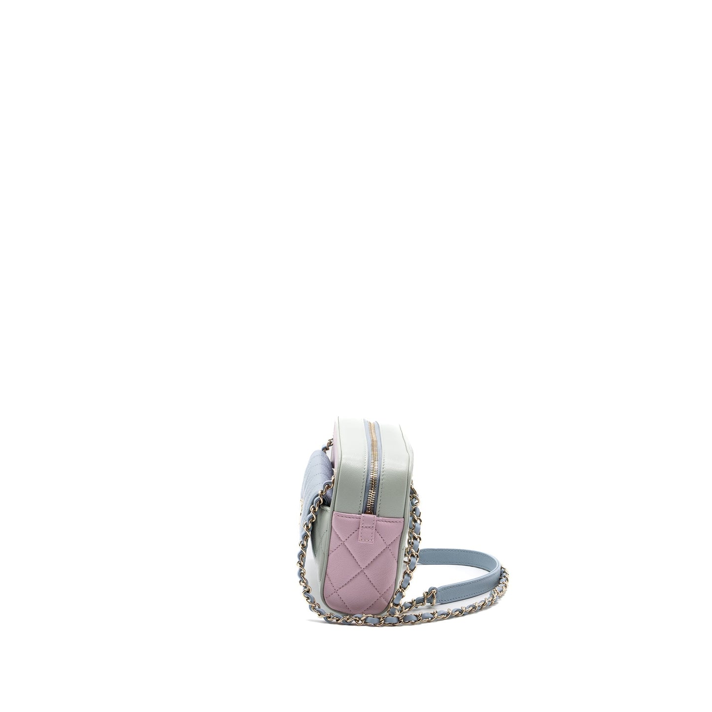 Chanel small camera bag goatskin multicolor green / blue / pink L