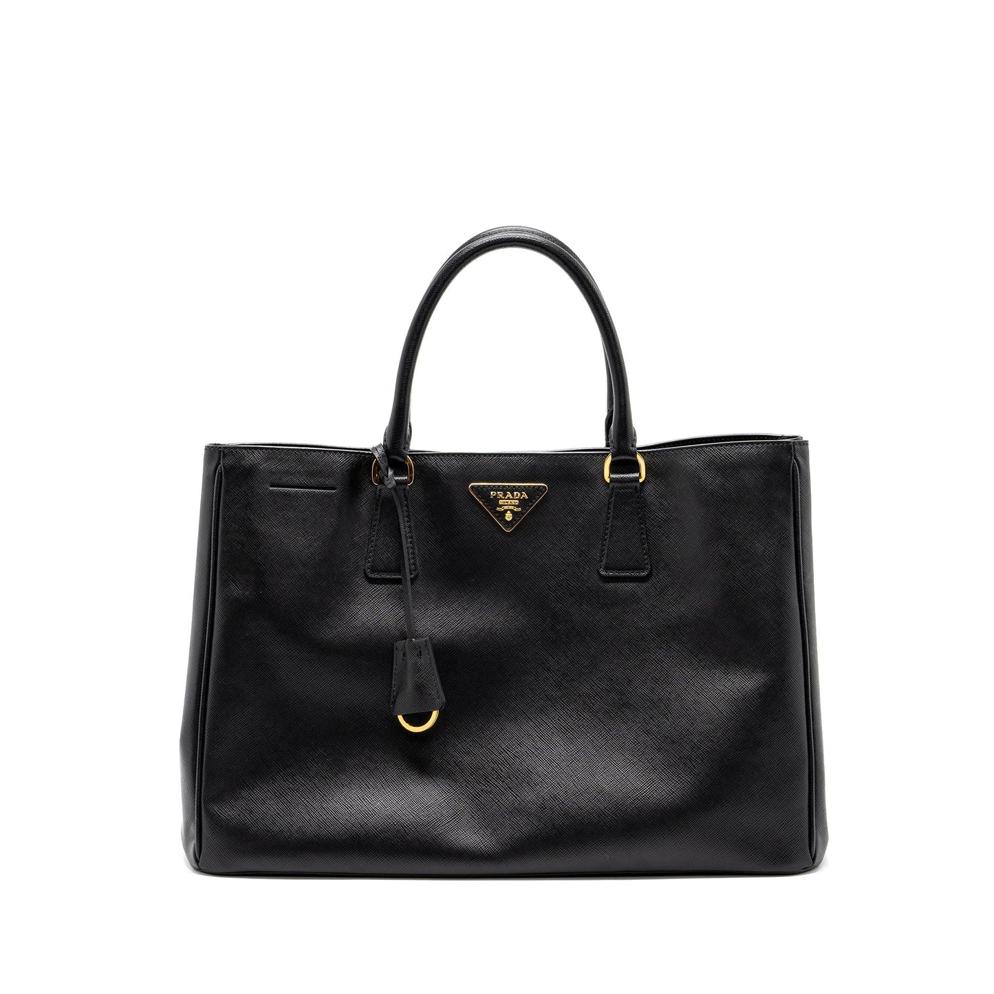 Prada Saffiano Tote Purse Calfskin Black