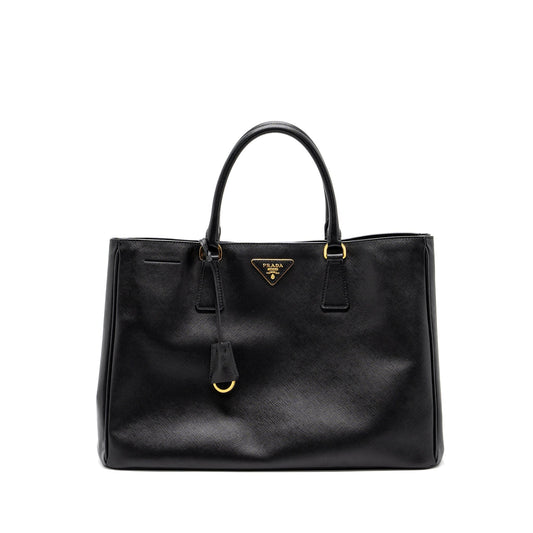 Prada Saffiano Tote Purse Calfskin Black