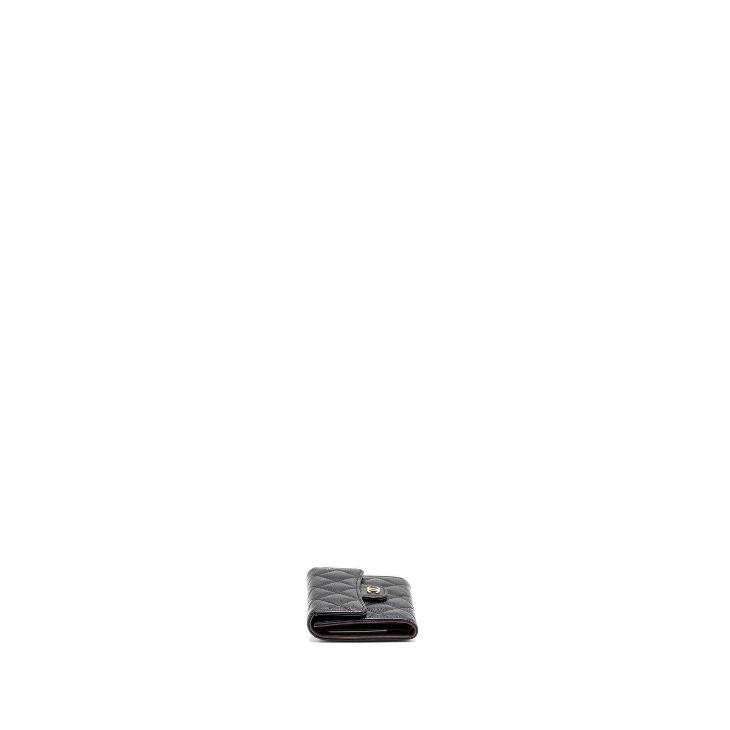 Chanel classic compact wallet caviar black