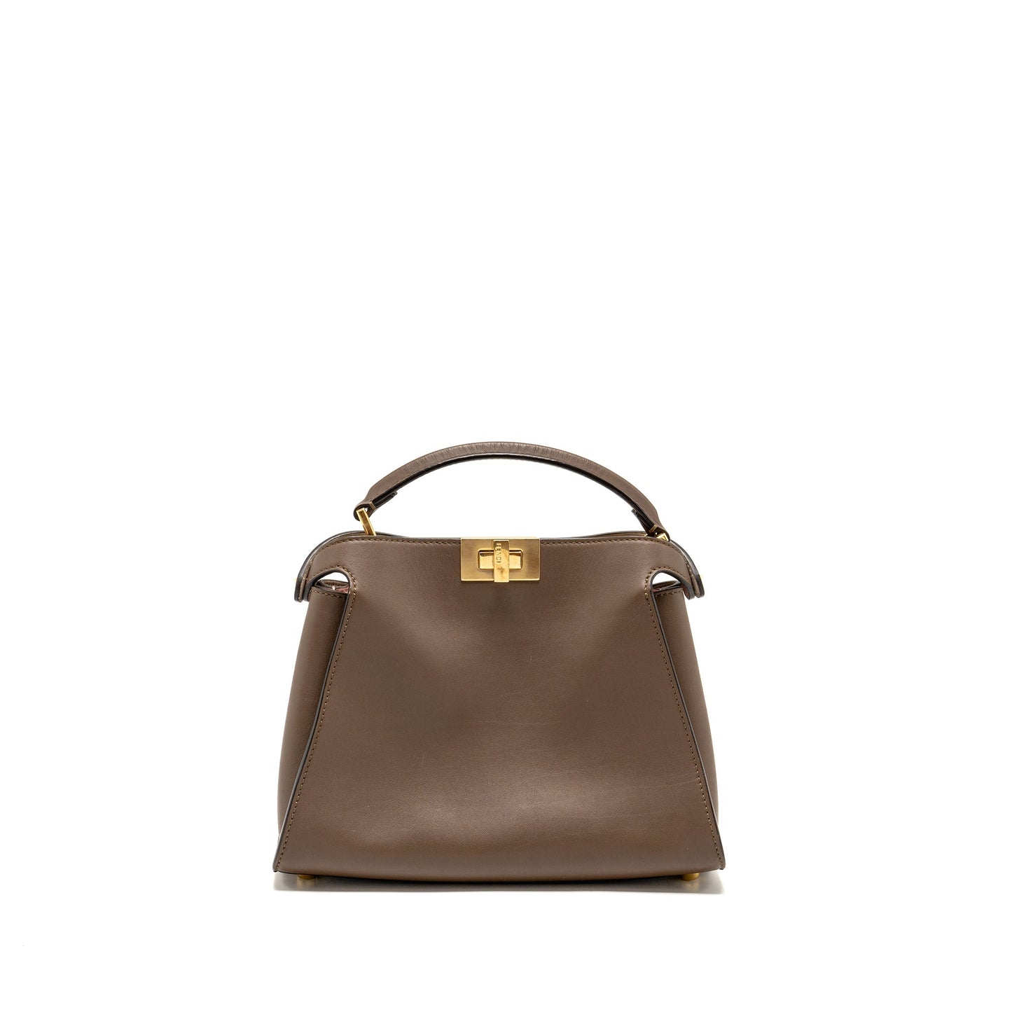 Fendi Small Peekaboo Iconic Purse Calfskin Brown