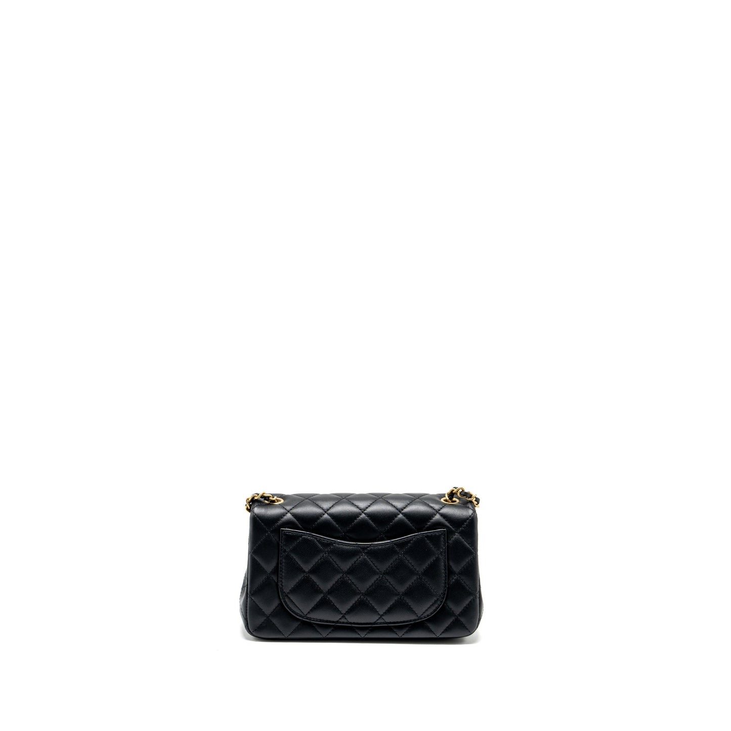 Chanel Pearl Crush Mini Rectangular Flap Bag Lambskin Black  (microchip)