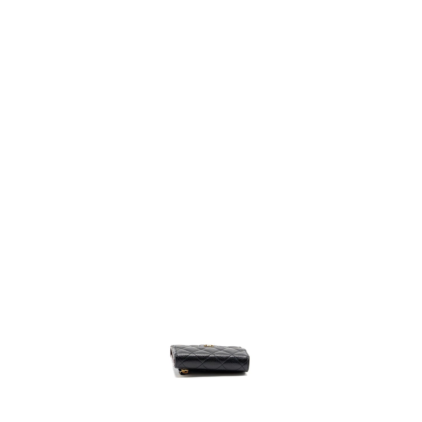 Chanel classic compact wallet caviar black