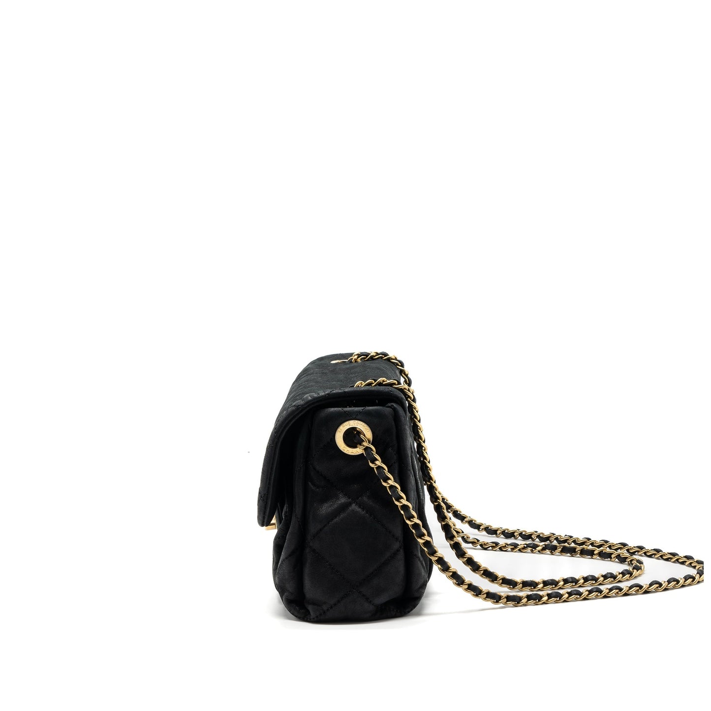 Chanel quilted seasonal flap bag Calfskin Iridescent black with