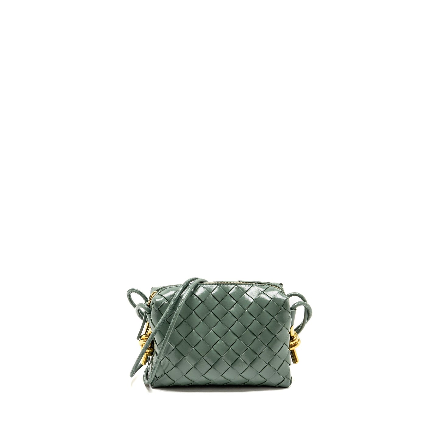 Bottega Veneta Mini Loop Purse Metal Knots Calfskin Green