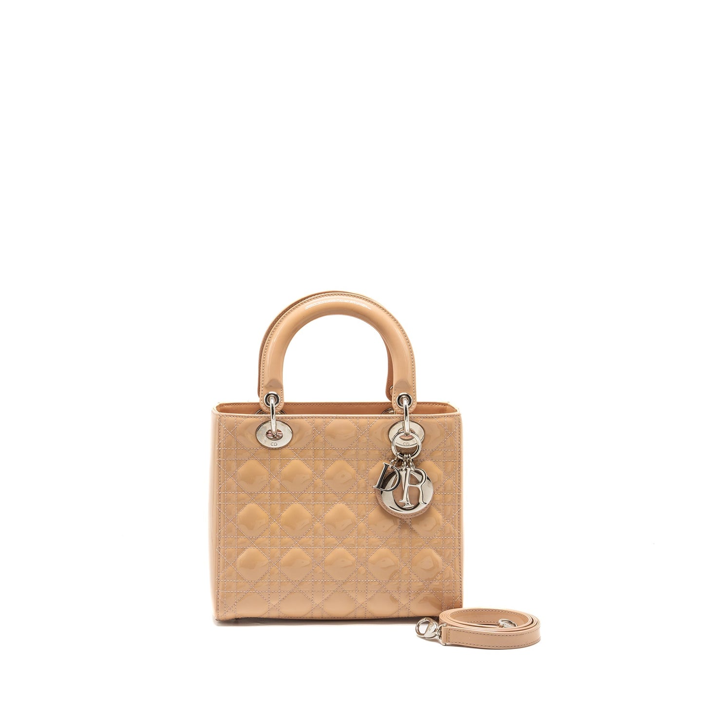 Dior Medium Lady Dior patent light pink