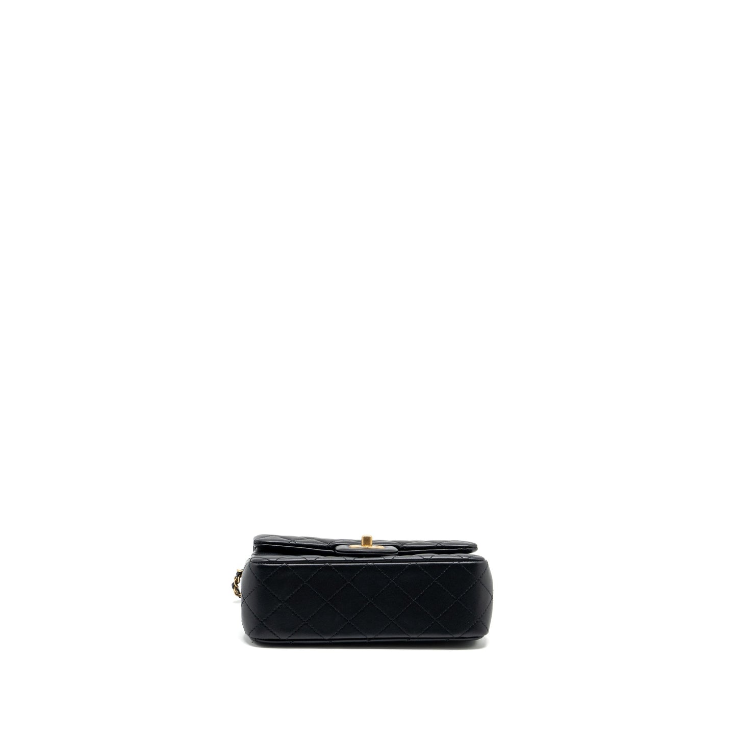 Chanel Pearl Crush Mini Rectangular Flap Bag Lambskin Black  (microchip)