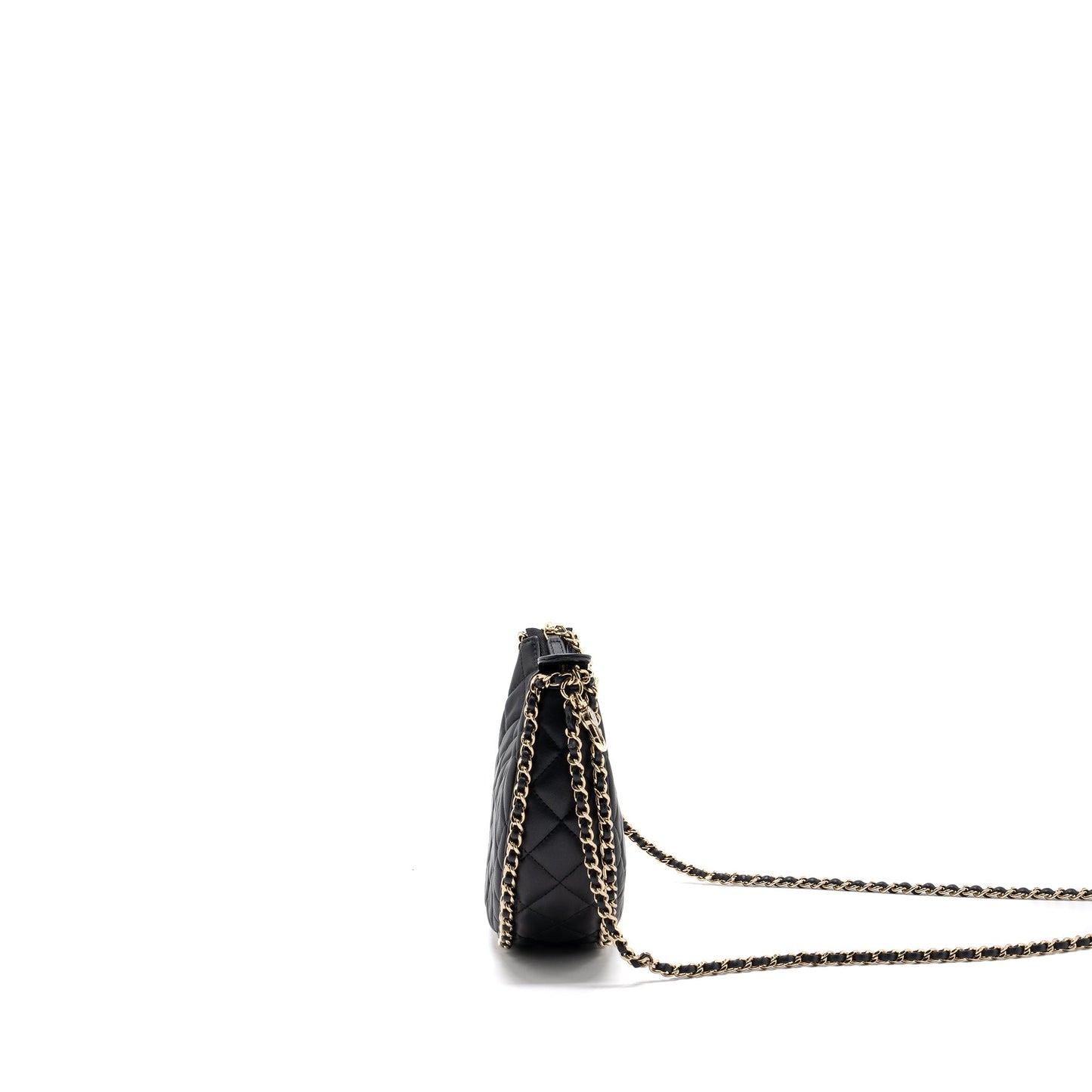 Chanel Small Moon Hobo Bag Lambskin Black L (microchip)