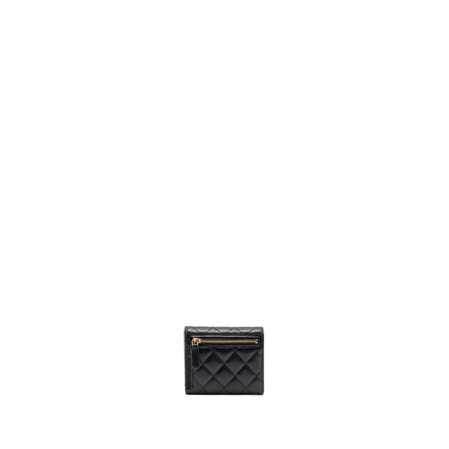 Chanel classic compact wallet caviar black