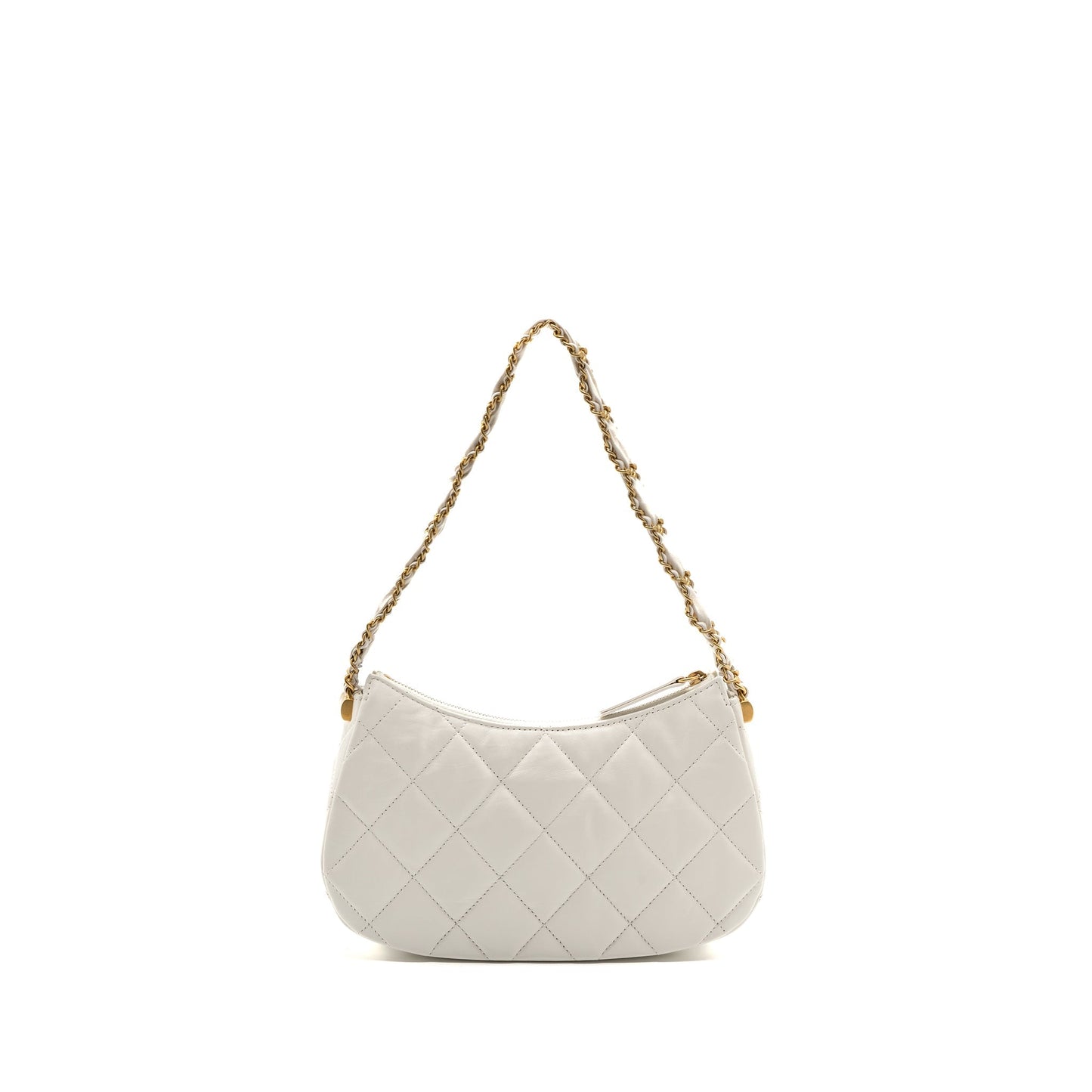 Chanel 23k Hobo Bag Calfskin White  (microchip)