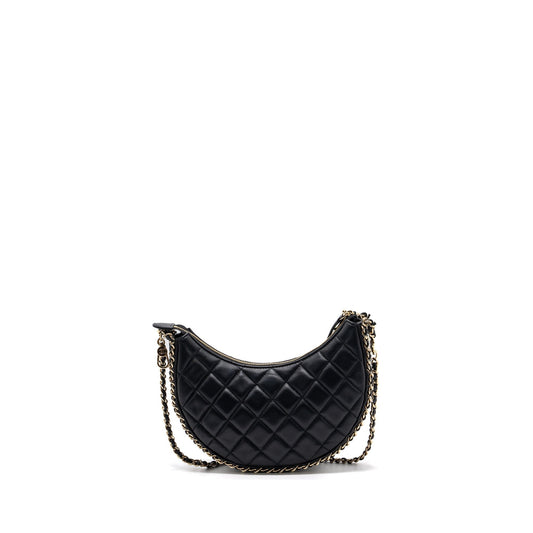 Chanel Small Moon Hobo Bag Lambskin Black L (microchip)